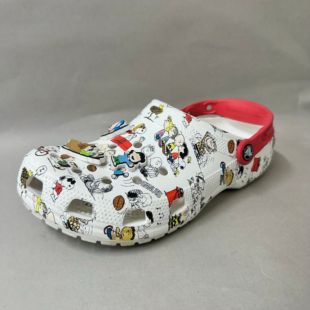 Crocs Classic Peanuts Clog Shoe Charlie Brown Snoopy Lucy womens size 11 mens 9